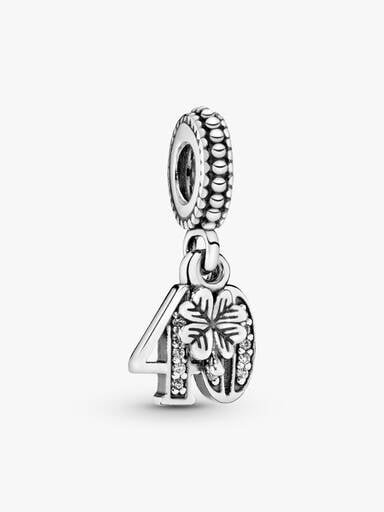40th Celebration Dangle Charm – Sterlingsilber 40th Celebration Dangle Charm – Sterlingsilber