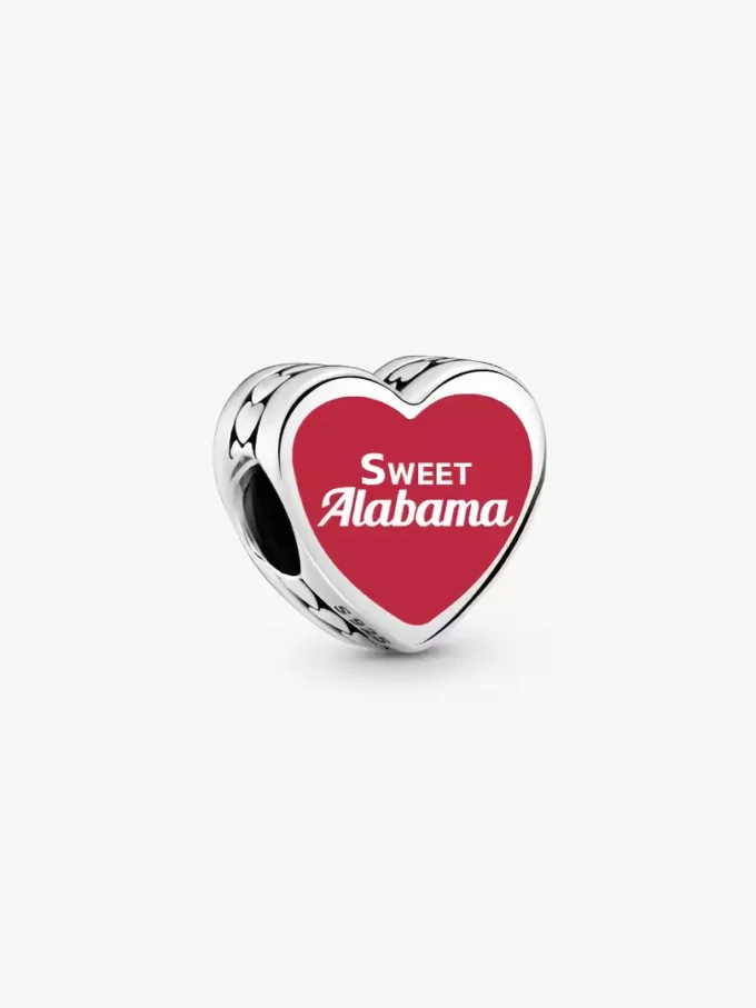 Alabama-Herz-Charm aus Sterlingsilber Alabama-Herz-Charm aus Sterlingsilber
