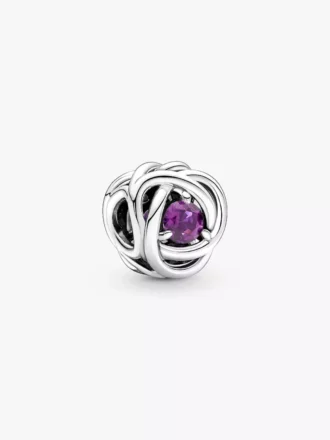 Februar-Charm „Purple Eternity Circle“ aus Sterlingsilber