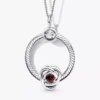 Anhänger-Set „Eternity Circle O Pendant“ mit Geburtsstein für Januar, 3er-Set