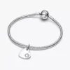 April gravierbarer Herz-Dangle Charm mit klarem Stein aus Sterlingsilber April gravierbarer Herz-Dangle Charm mit klarem Stein aus Sterlingsilber