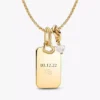 April-Set mit gravierbaren Dangle Charms-Halsketten, 3er-Set