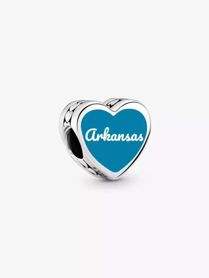Arkansas-Herz-Charm aus Sterlingsilber Arkansas-Herz-Charm aus Sterlingsilber