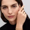 Armband mit feiner Gliederkette, 14-karätig vergoldet