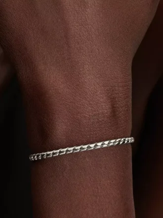Armband mit Flügelkette und rundem Verschluss aus Sterlingsilber