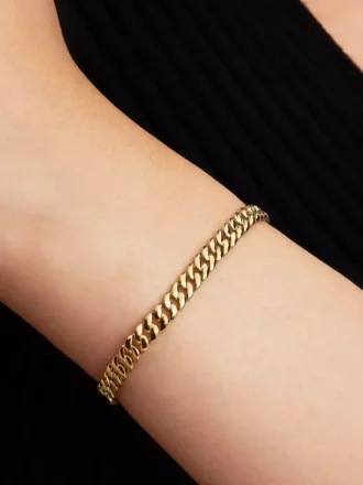Armband mit kubanischer Kette, 14-karätig vergoldet