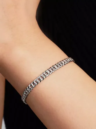 Armband mit kubanischer Kette aus Sterlingsilber