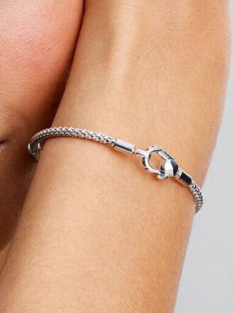 Armband mit Nietenverschluss und Kette – Sterlingsilber