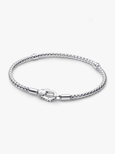 Armband mit Nietenverschluss und Kette – Sterlingsilber Armband mit Nietenverschluss und Kette – Sterlingsilber