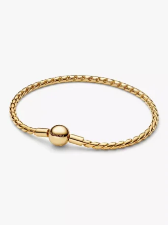 Armband mit rundem Verschluss und Flügelkette, 14-karätig vergoldet