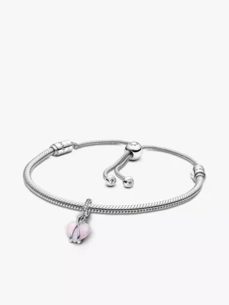 Armband-Set mit opalisierendem Herz-Dangle Charm für Mütter, 2er-Set