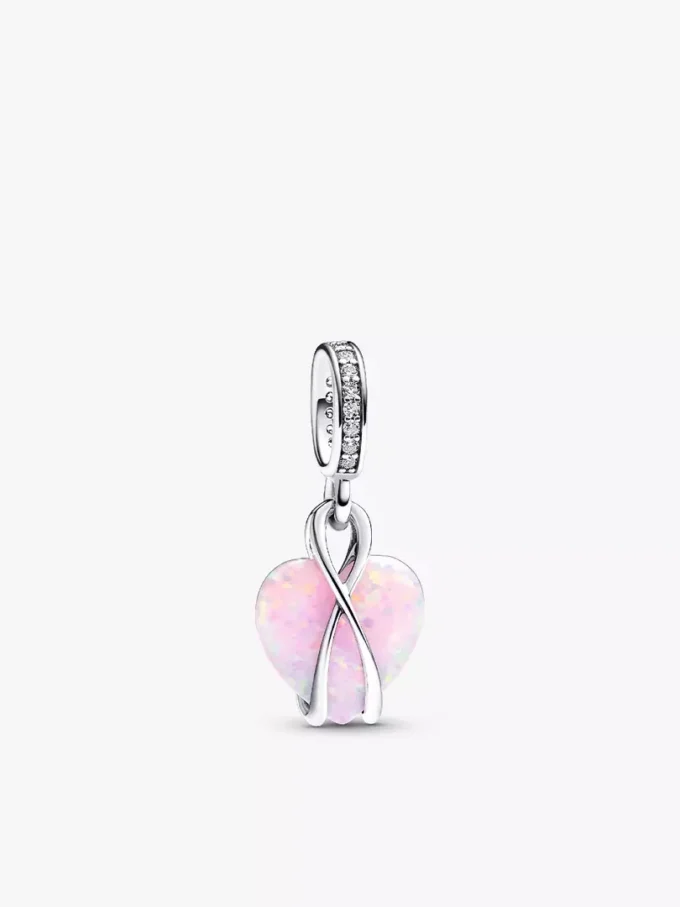 Opaleszentes Herz-Charm-Halskettenset, 2er-Set Opaleszentes Herz-Charm-Halskettenset, 2er-Set