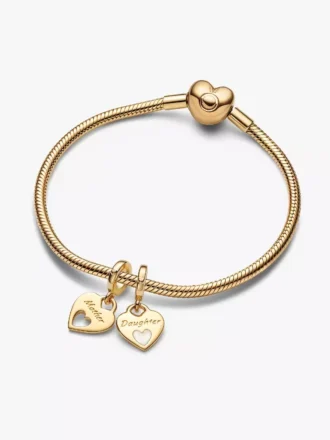 Armband-Set mit teilbarem Herz-Charm für Mutter und Tochter 2 Stück