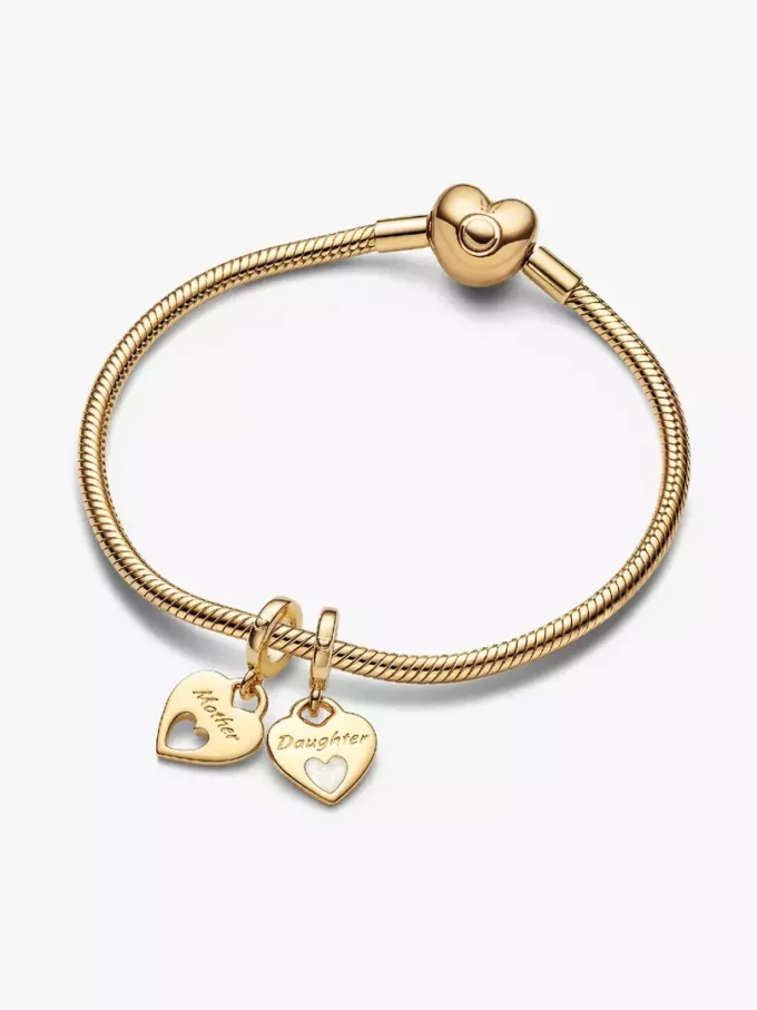 Armband-Set mit teilbarem Herz-Charm für Mutter und Tochter 2 Stück