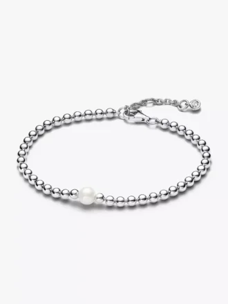 Armbänder aus behandelten Süßwasser-Zuchtperlen und Perlen in Sterlingsilber