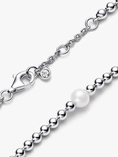 Armbänder aus behandelten Süßwasser-Zuchtperlen und Perlen – Sterlingsilber Armbänder aus behandelten Süßwasser-Zuchtperlen und Perlen – Sterlingsilber