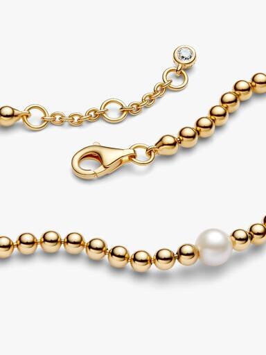 Armbänder mit behandelten Süßwasser-Zuchtperlen und Perlen – 14-karätige Vergoldung Armbänder mit behandelten Süßwasser-Zuchtperlen und Perlen – 14-karätige Vergoldung