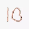 Asymmetrische Herz-Ohrringe, 14 Karat Roségold-Beschichtung
