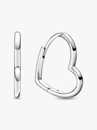 Asymmetrische Herz-Ohrringe aus Sterlingsilber