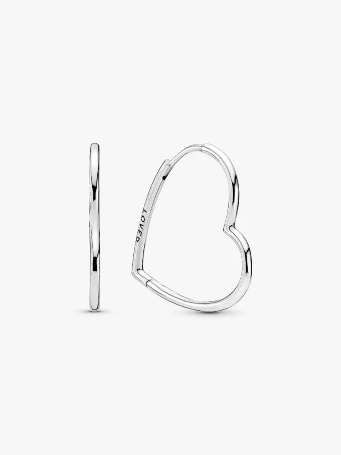 Asymmetrische Herz-Ohrringe aus Sterlingsilber Asymmetrische Herz-Ohrringe aus Sterlingsilber