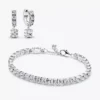 Auffälliges, funkelndes Tennis-Armband- und Ohrring-Set (2er-Set)