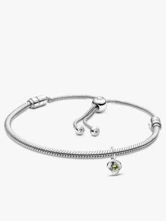 August Eternity Circle Dangle Charm Armband-Set, 2er-Set