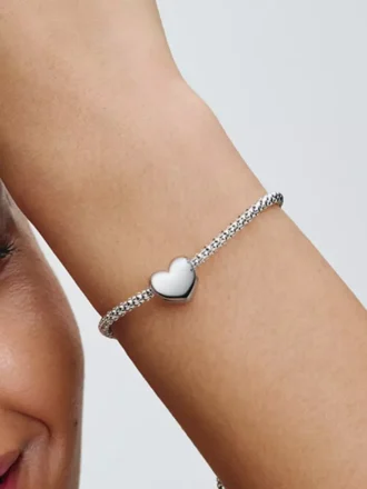 „Be Love“ gravierbarer Herz-Charm aus Sterlingsilber