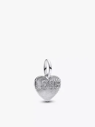 Gravierbarer Herz-Dangle Charm aus Sterlingsilber