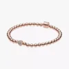 Beads & Pavé-Armband, 14 Karat Roségold-Beschichtung Beads & Pavé-Armband, 14 Karat Roségold-Beschichtung
