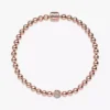 Beads & Pavé-Armband, 14 Karat Roségold-Beschichtung Beads & Pavé-Armband, 14 Karat Roségold-Beschichtung