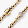Beads & Pavé Armband – 14 Karat vergoldet