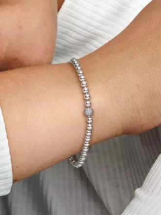 Beads & Pavé-Armband aus Sterlingsilber