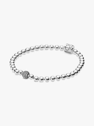 Beads & Pavé-Armband – Sterlingsilber