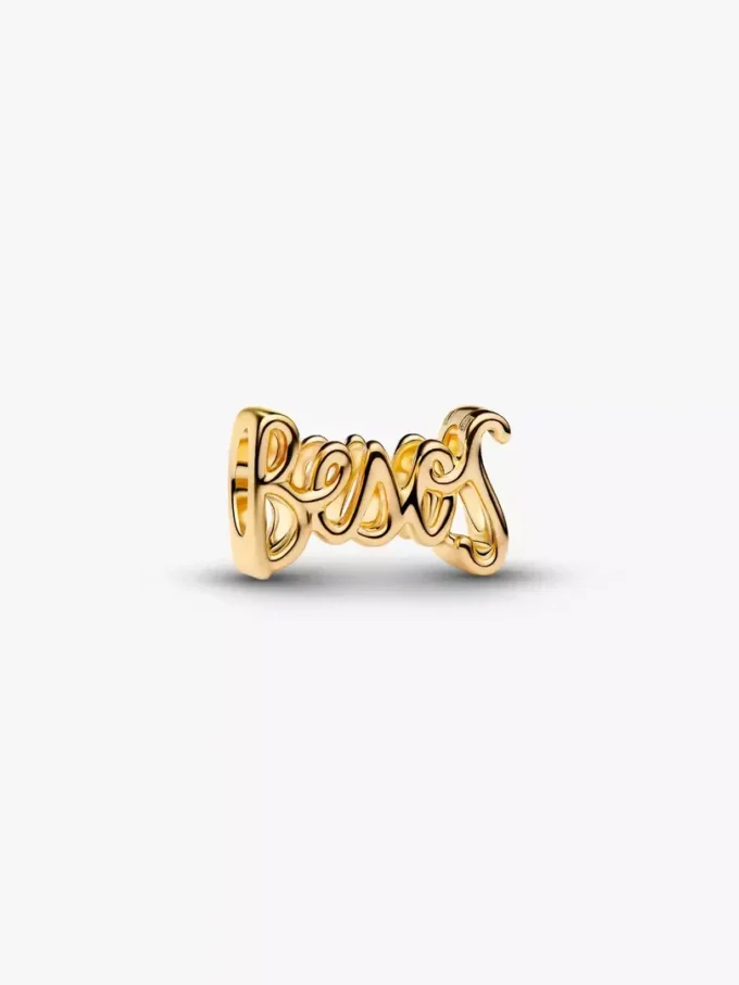 Besos-Charm mit Schriftzug, 14-karätig vergoldet Besos-Charm mit Schriftzug, 14-karätig vergoldet