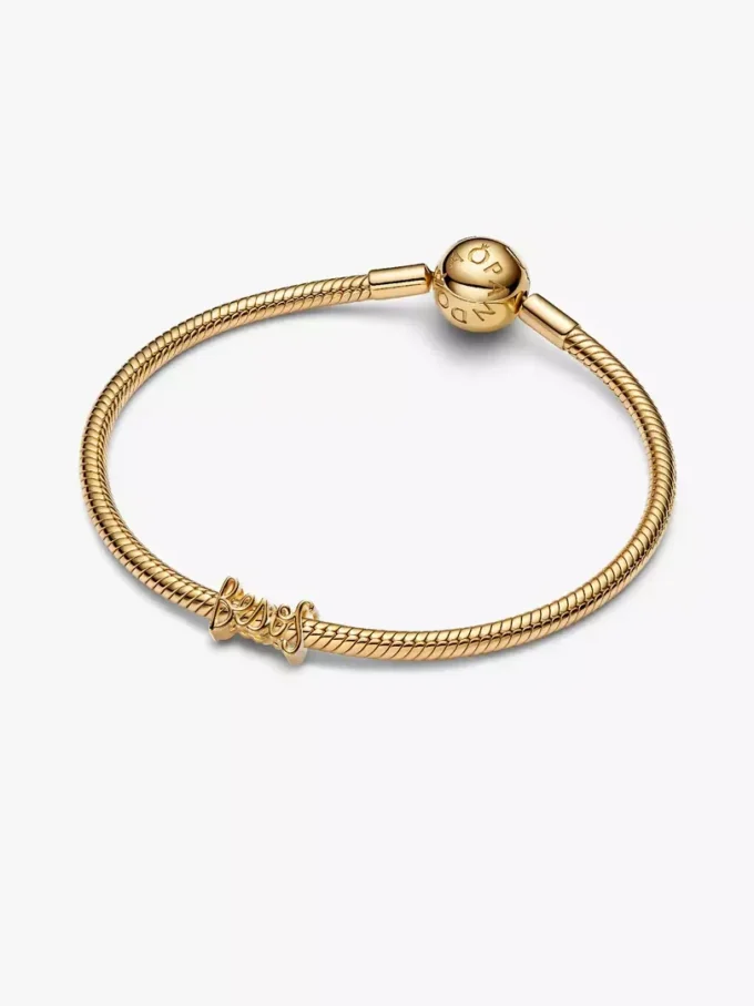 Besos-Charm mit Schriftzug, 14-karätig vergoldet Besos-Charm mit Schriftzug, 14-karätig vergoldet