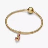 Beweglicher Nussknacker-Dangle Charm, 14-karätig vergoldet