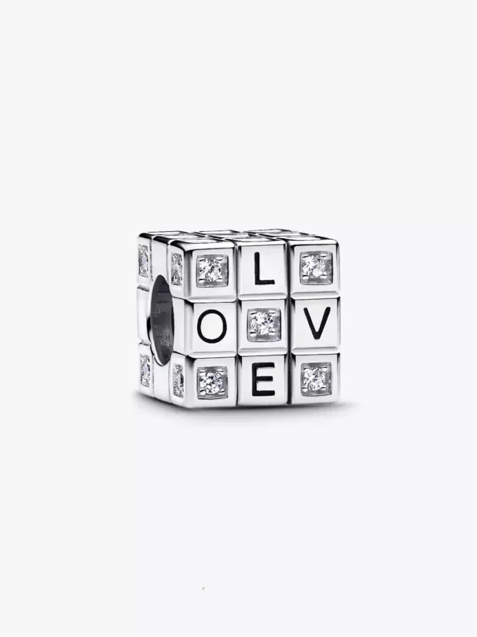 Beweglicher Spielzeugwürfel-Charm aus Sterlingsilber Beweglicher Spielzeugwürfel-Charm aus Sterlingsilber