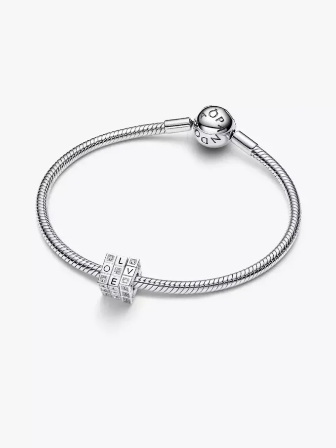 Beweglicher Spielzeugwürfel-Charm aus Sterlingsilber Beweglicher Spielzeugwürfel-Charm aus Sterlingsilber