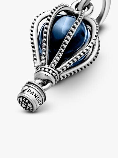 Blauer Heißluftballon-Reise-Charm – Sterlingsilber Blauer Heißluftballon-Reise-Charm – Sterlingsilber