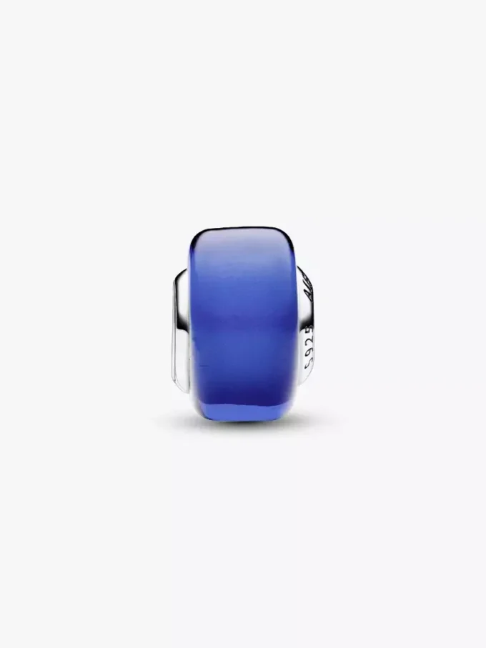 Blauer Mini-Murano Glass Charm aus Sterlingsilber