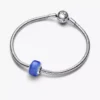 Blauer Mini-Murano Glass Charm aus Sterlingsilber
