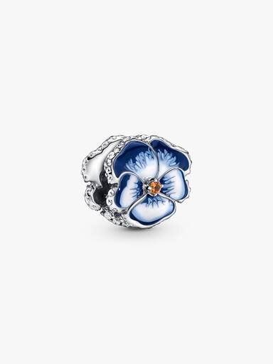 Blaues Stiefmütterchen-Charm – Sterlingsilber Blaues Stiefmütterchen-Charm – Sterlingsilber