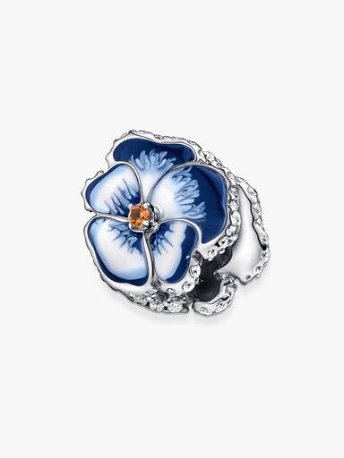 Blaues Stiefmütterchen-Charm – Sterlingsilber Blaues Stiefmütterchen-Charm – Sterlingsilber