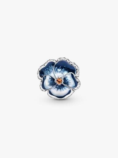 Blaues Stiefmütterchen-Charm – Sterlingsilber Blaues Stiefmütterchen-Charm – Sterlingsilber