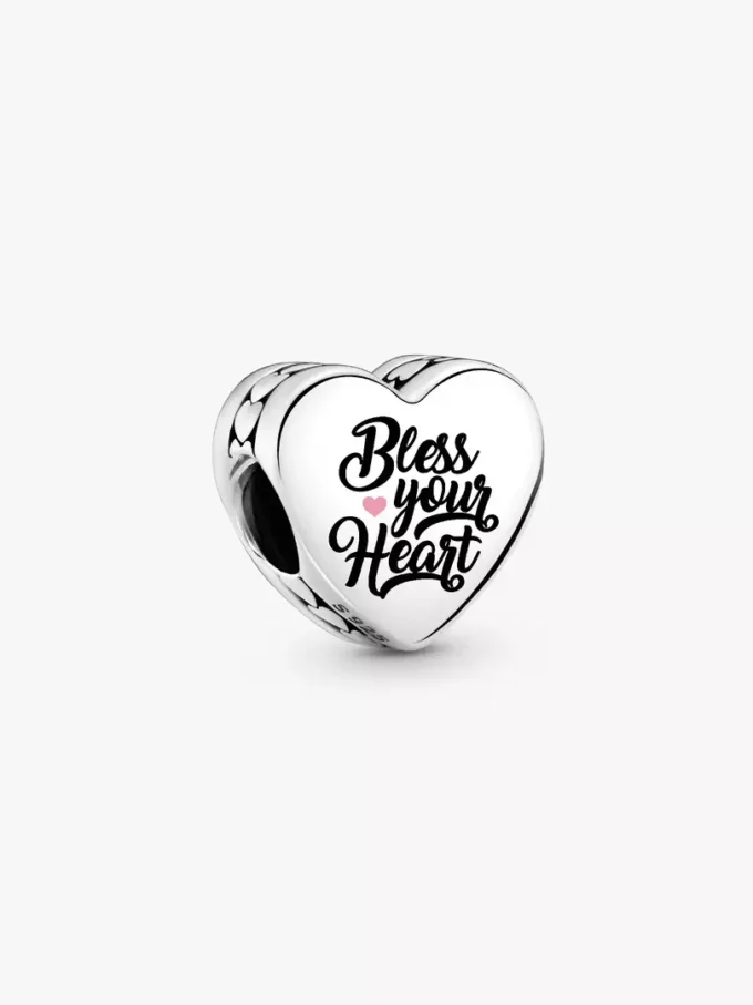 „Bless Your Heart“-Charm aus Sterlingsilber „Bless Your Heart“-Charm aus Sterlingsilber