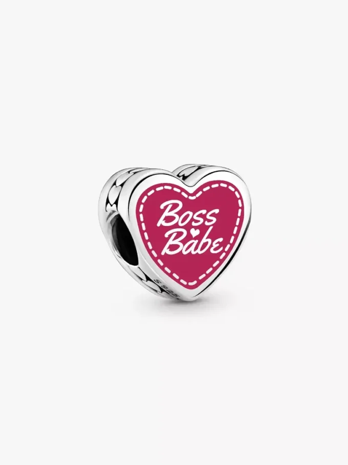 Boss Babe Herz-Charm aus Sterlingsilber Boss Babe Herz-Charm aus Sterlingsilber