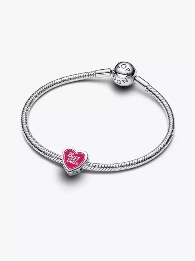 Boss Babe Herz-Charm aus Sterlingsilber Boss Babe Herz-Charm aus Sterlingsilber