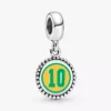 Brasilien #10 Fußball-Charm aus Sterlingsilber Brasilien #10 Fußball-Charm aus Sterlingsilber
