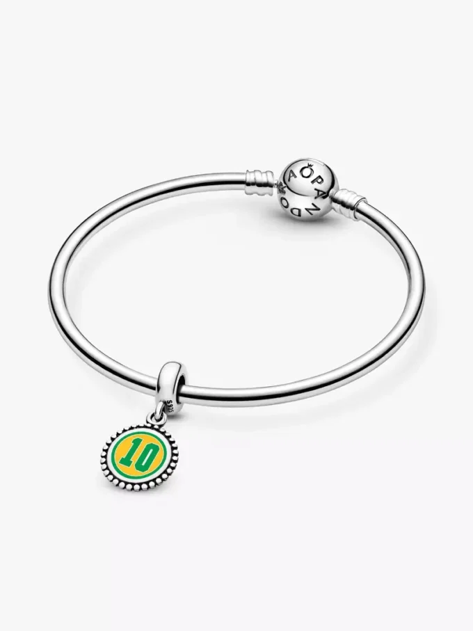 Brasilien #10 Fußball-Charm aus Sterlingsilber Brasilien #10 Fußball-Charm aus Sterlingsilber