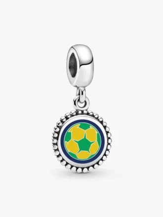 Brasilien-Fußball-Charm aus Sterlingsilber Brasilien-Fußball-Charm aus Sterlingsilber